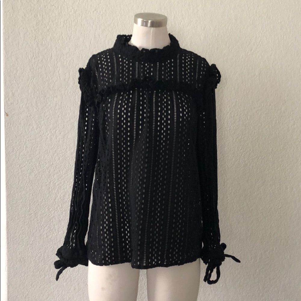 Black eyelet lace top